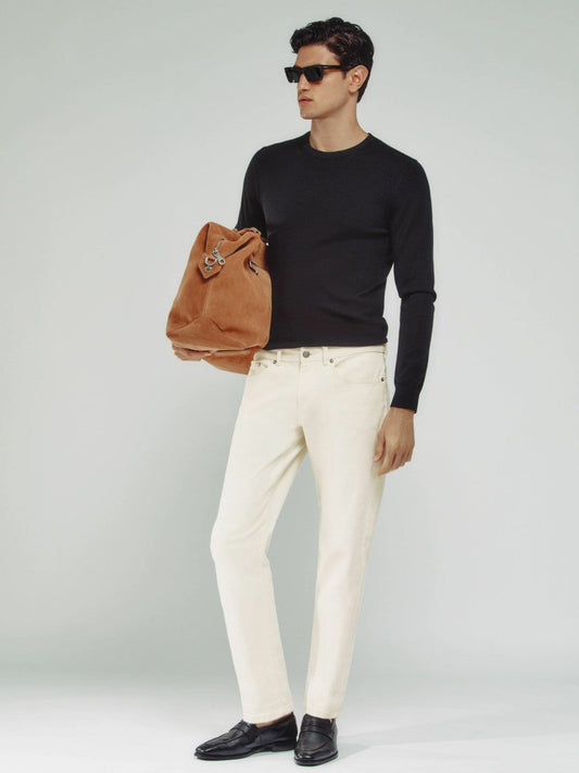 Relaxed-Fit Cropped Jeans White | Men