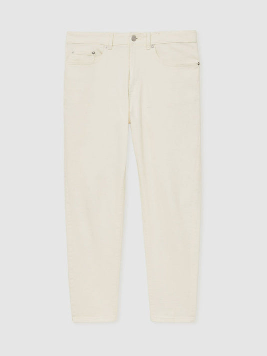 Relaxed-Fit Cropped Jeans White | Men