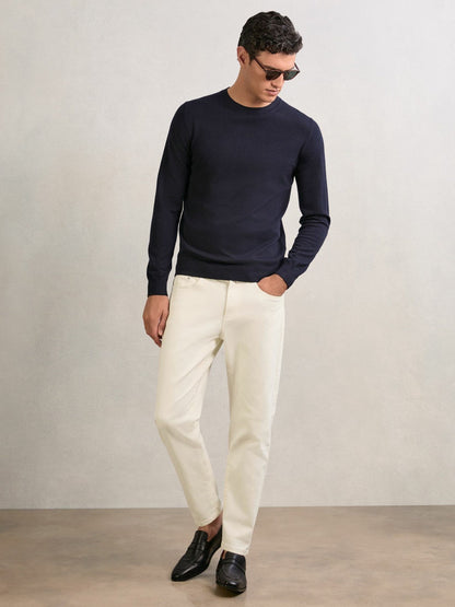 Relaxed-Fit Cropped Jeans White | Men