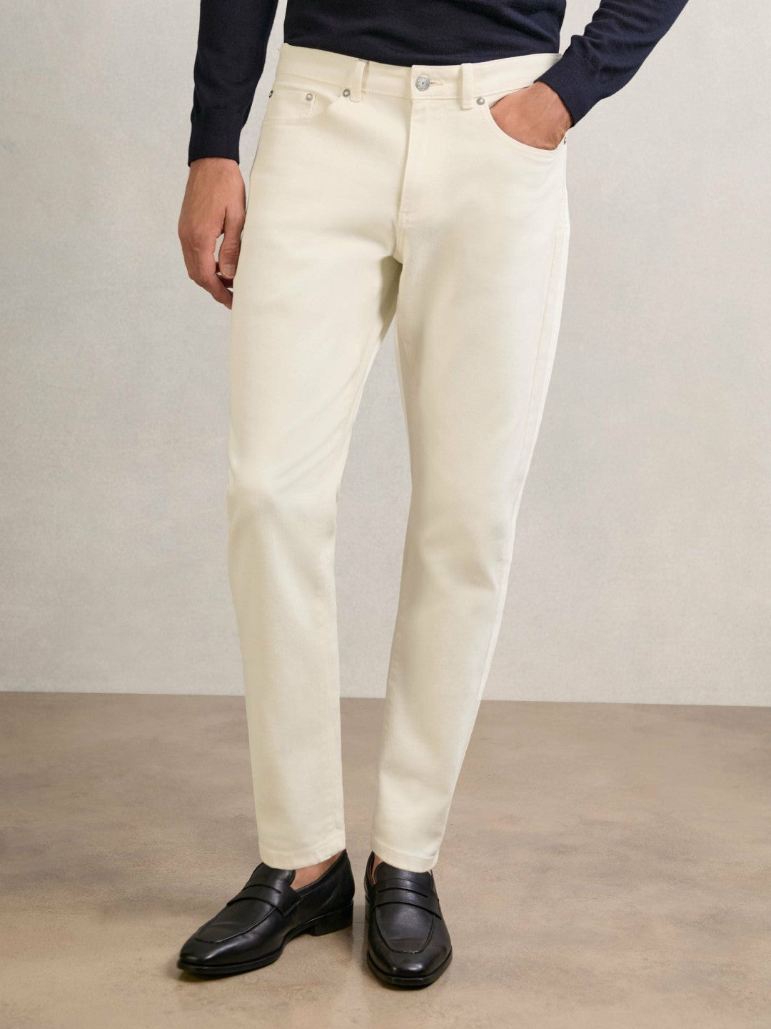 Relaxed-Fit Cropped Jeans White | Men