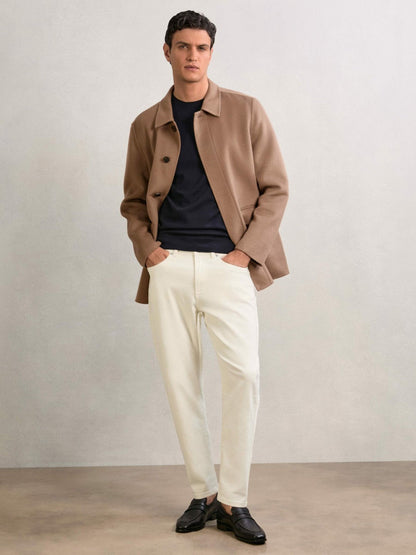 Relaxed-Fit Cropped Jeans White | Men