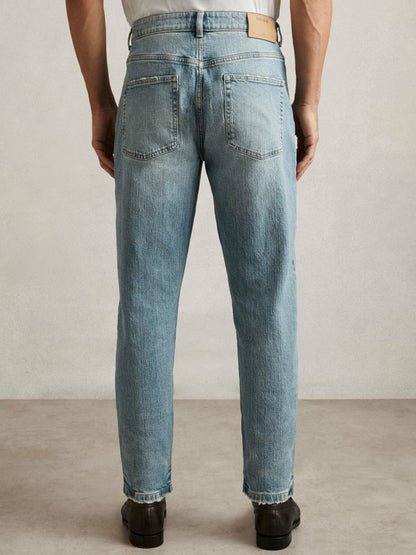 Relaxed-Fit Cropped Jeans Light Blue Wash | Men