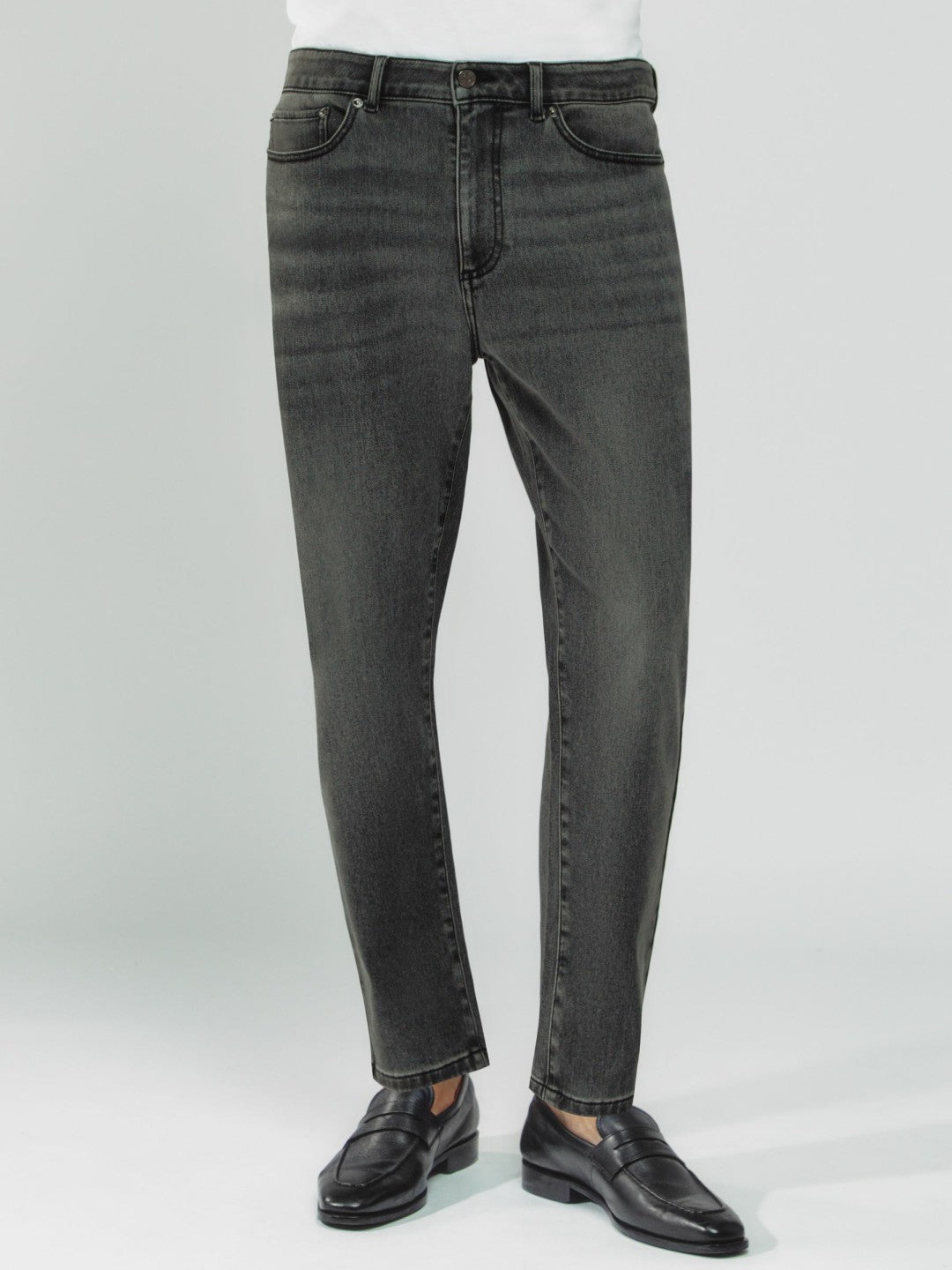 Relaxed-Fit Cropped Jeans Washed Black | Men