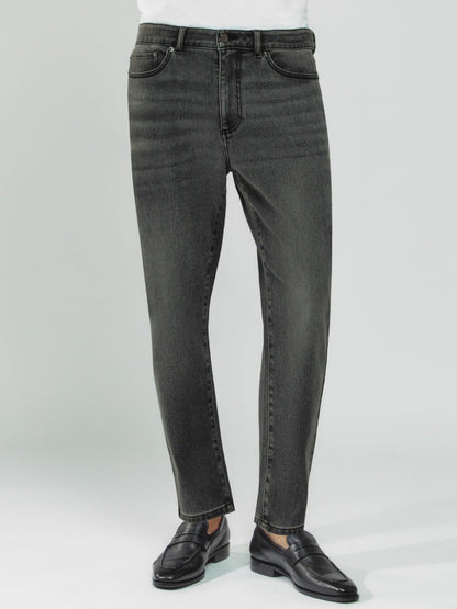 Relaxed-Fit Cropped Jeans Washed Black | Men