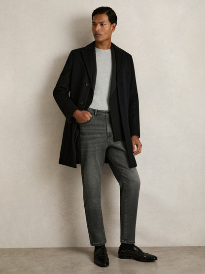 Relaxed-Fit Cropped Jeans Washed Black | Men