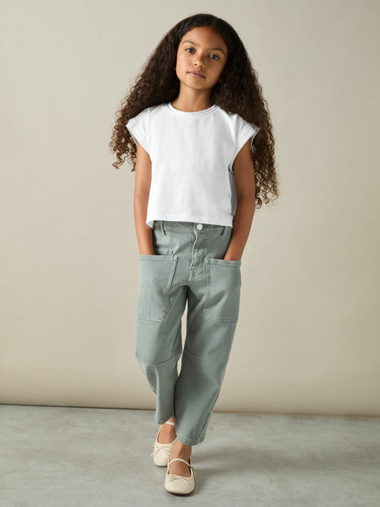 4-9 yrs Cotton-Jersey Cropped T-Shirt White | Children & Baby