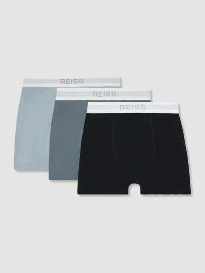 Stretch-Cotton Boxers 3 Pack Blue Multi | Men