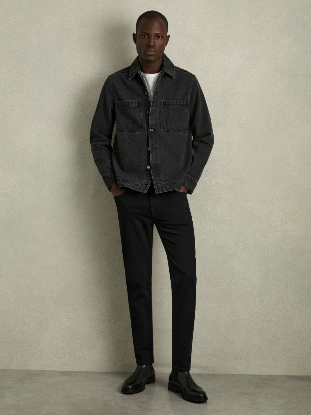 Cotton-Stretch Slim-Fit Jeans Stay Black | Men