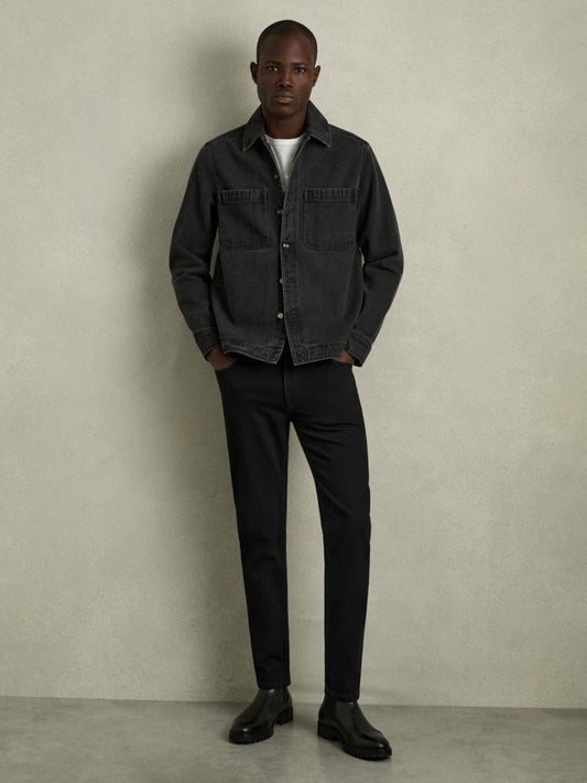 Cotton-Stretch Slim-Fit Jeans Stay Black | Men