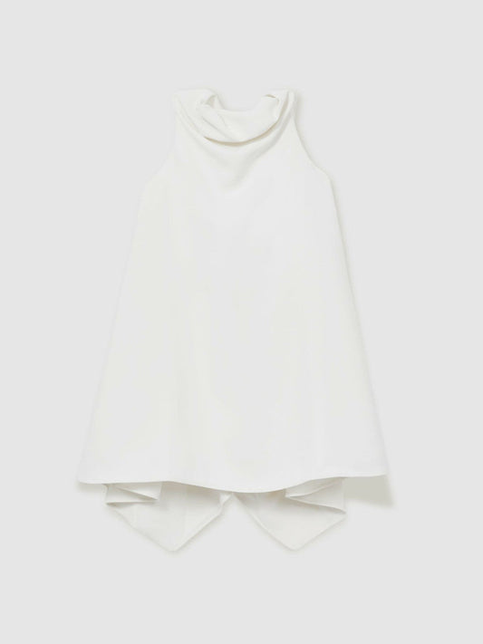 13-14 yrs High-Neck Drape Back Dress Ivory | Children & Baby