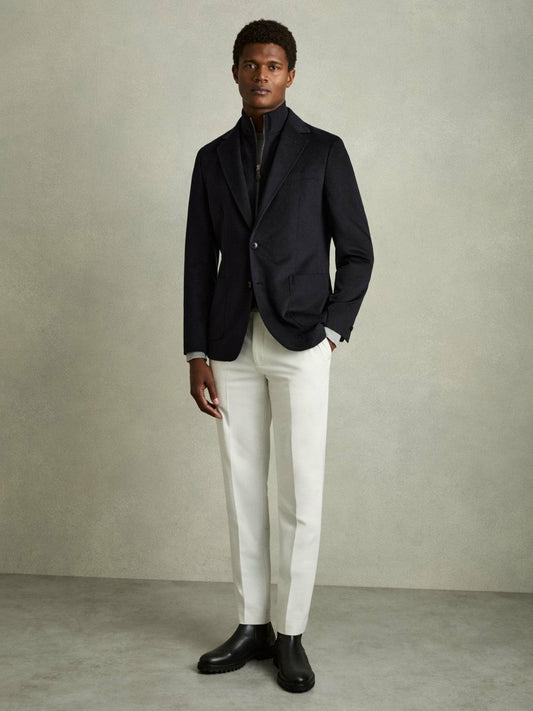 Single-Breasted Blazer With Gilet Insert Regular-Fit Navy | Men