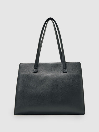 Grained Leather Tote Bag Black | Women