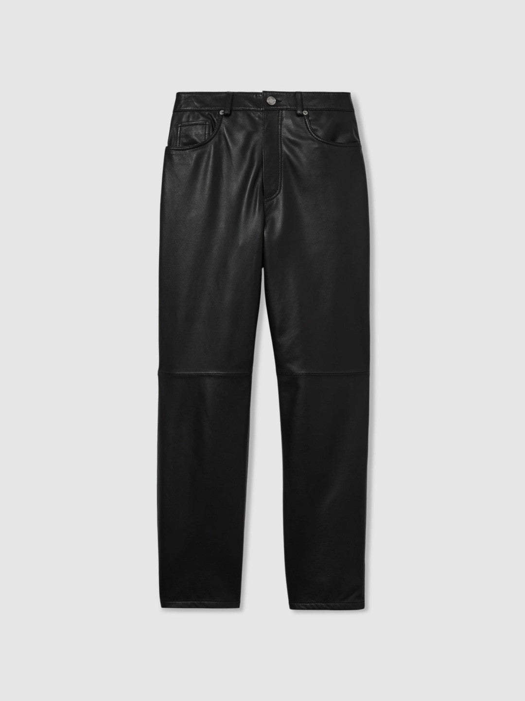 Leather Slim-Leg Trousers Black | Women