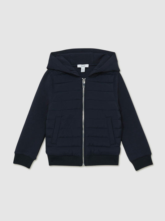 3-9 yrs Interlock Hybrid Hooded Puffer Jacket Navy | Children & Baby