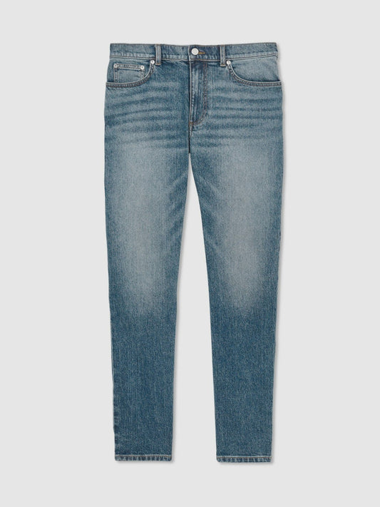 Cotton-Stretch Slim-Fit Jeans Washed Indigo Green Cast | Men