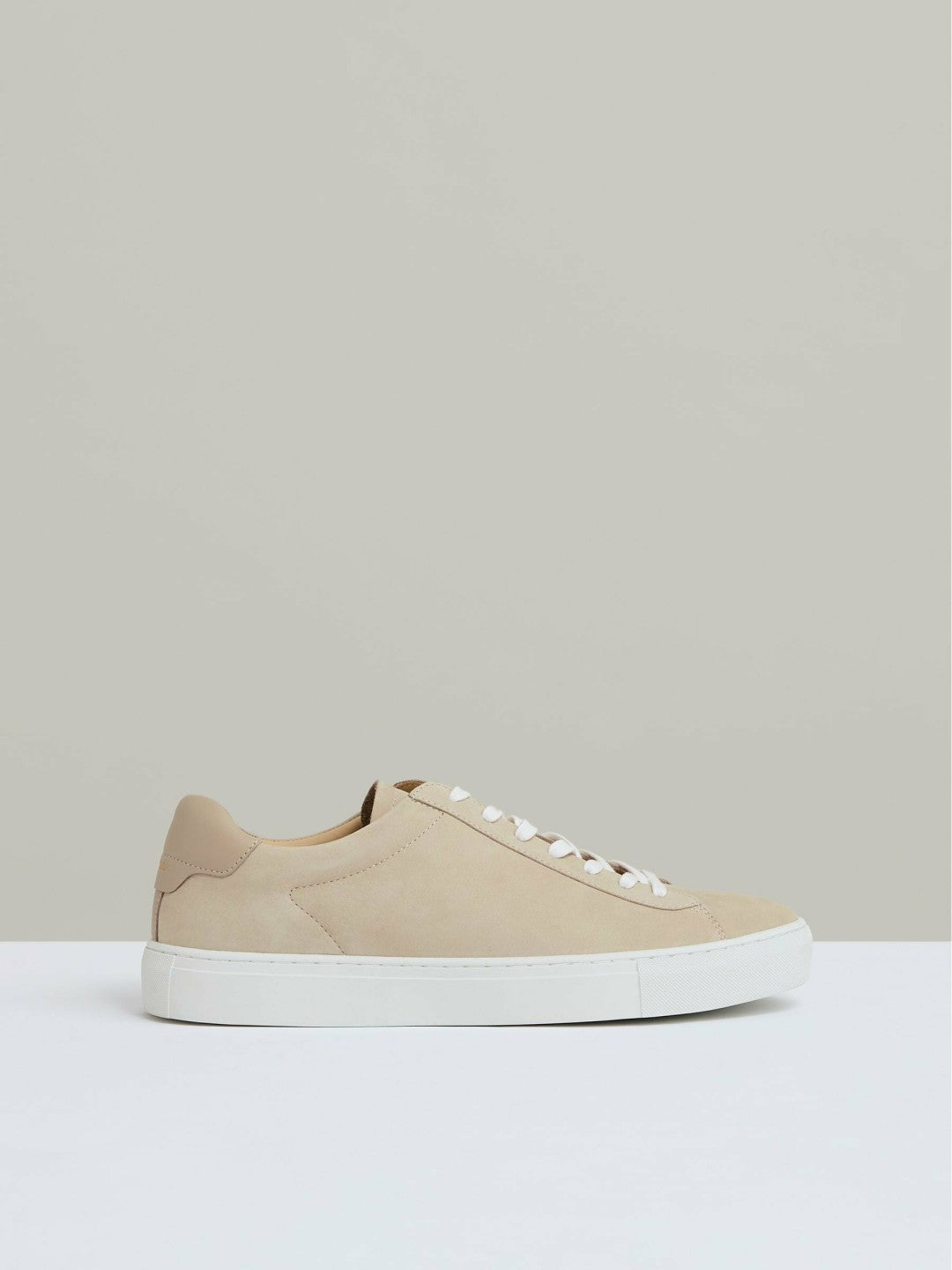 Nubuck Leather Low-Top Trainers Ecru | Men