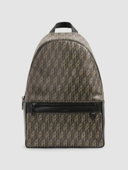 Monogram-Print Coated-Canvas Backpack Grey Multi | Men