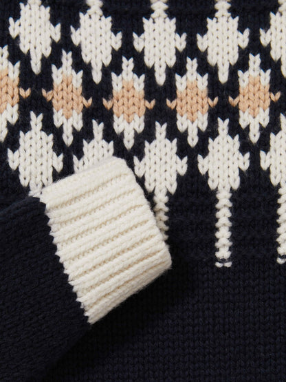 13-14 yrs Wool-Blend Fair Isle Roll-Neck Dress Navy | Children & Baby