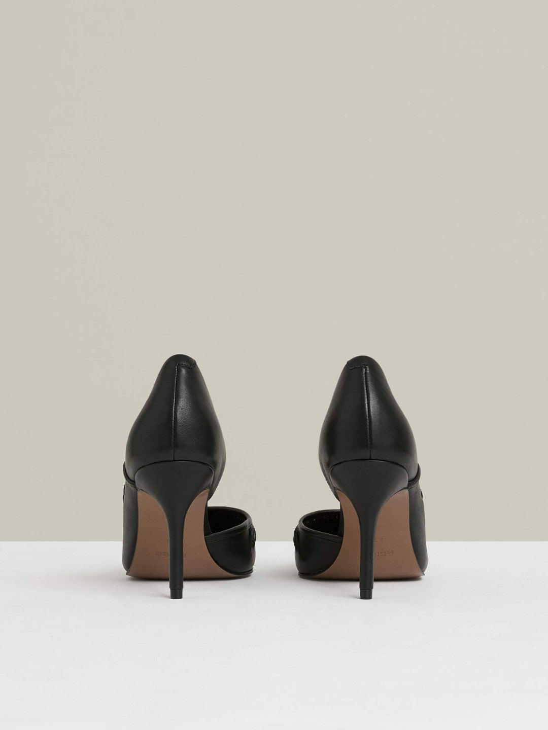 Leather Twist Detail Court Shoes Black | Women