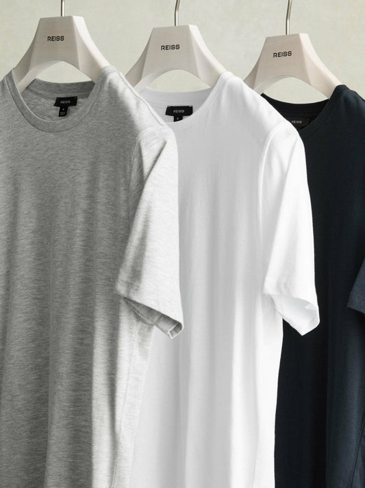 Cotton-Jersey Crew-Neck T-shirts 3 Pack Multi | Men