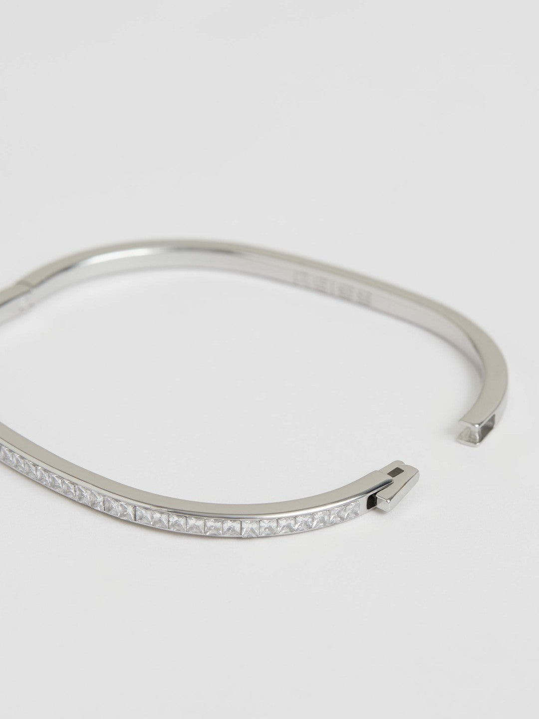 Hinged Crystal Cuff Silver | Women