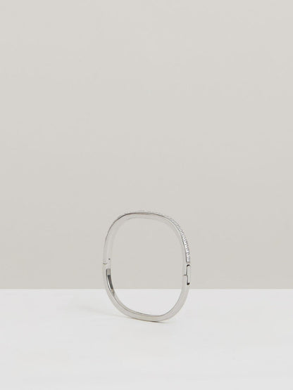 Hinged Crystal Cuff Silver | Women