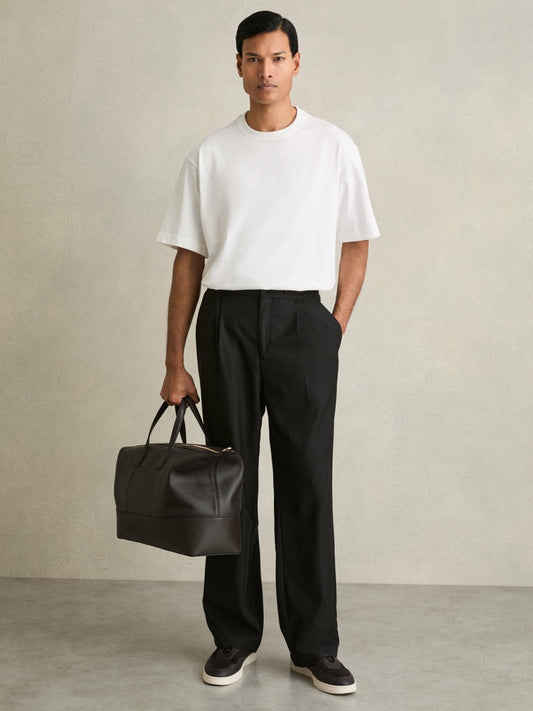 Cotton Garment-Dyed Oversized T-Shirt White | Men