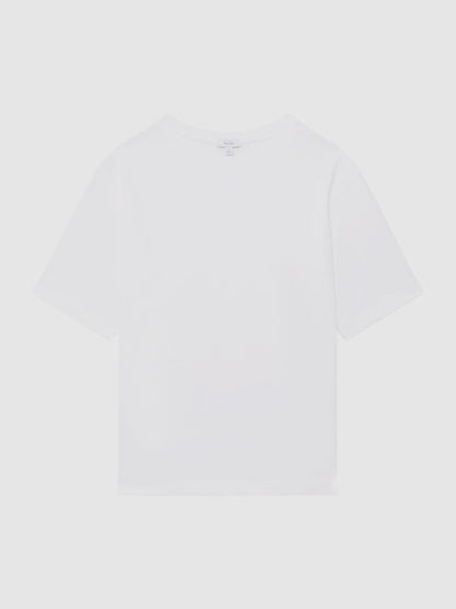 Cotton Garment-Dyed Oversized T-Shirt White | Men