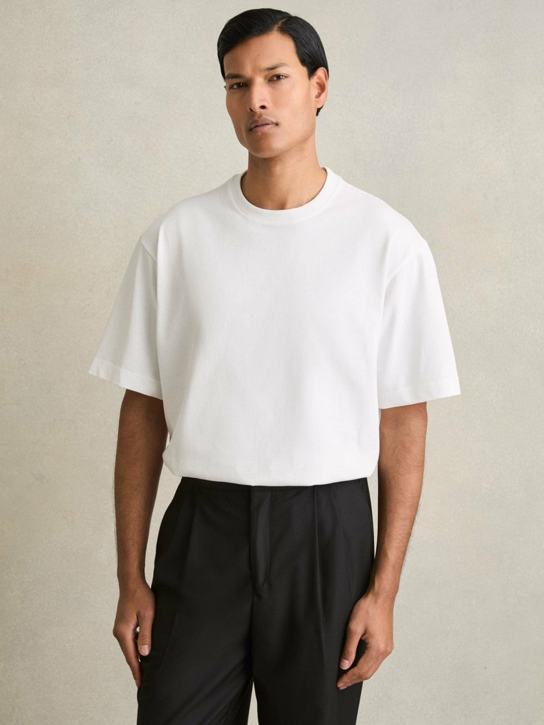 Cotton Garment-Dyed Oversized T-Shirt White | Men