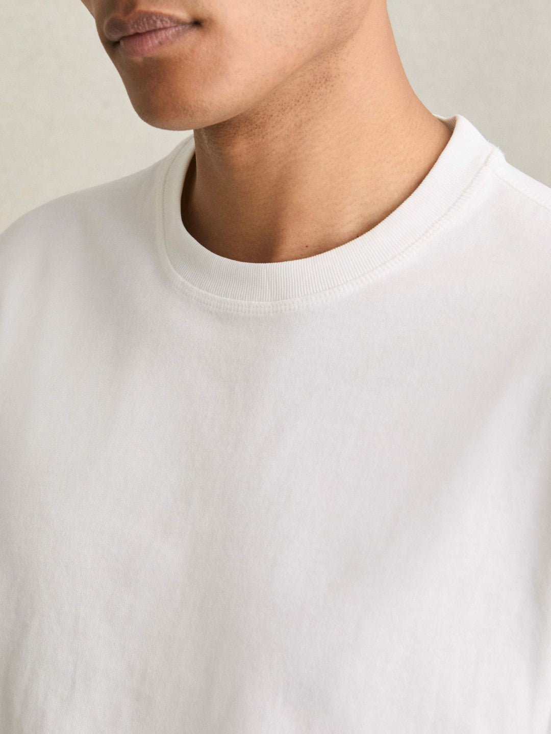 Cotton Garment-Dyed Oversized T-Shirt White | Men