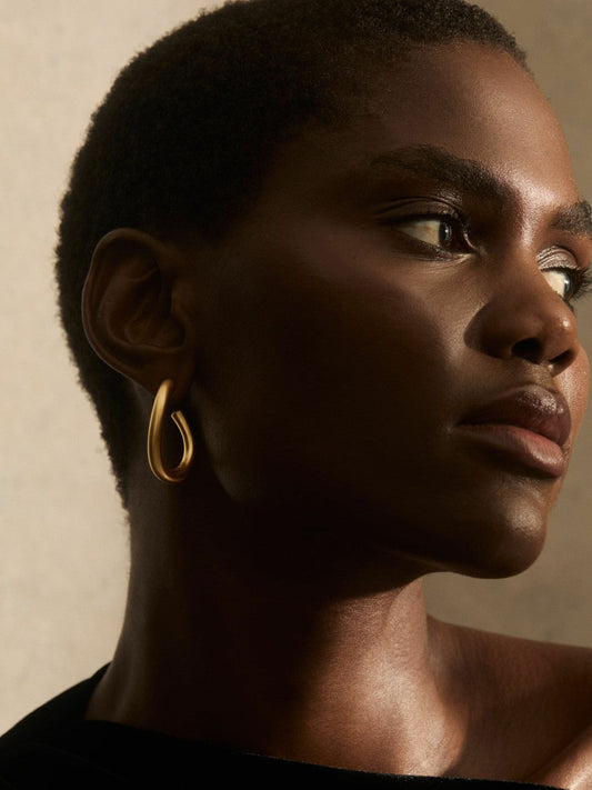 Wave Hoop Earrings Gold | Women