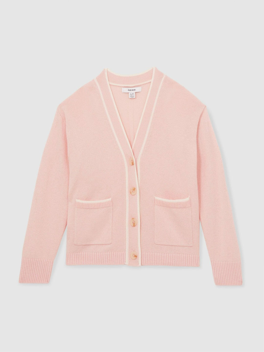 4-9 yrs Wool-Blend Stripe-Detail Cardigan With Cashmere Pink | Children & Baby