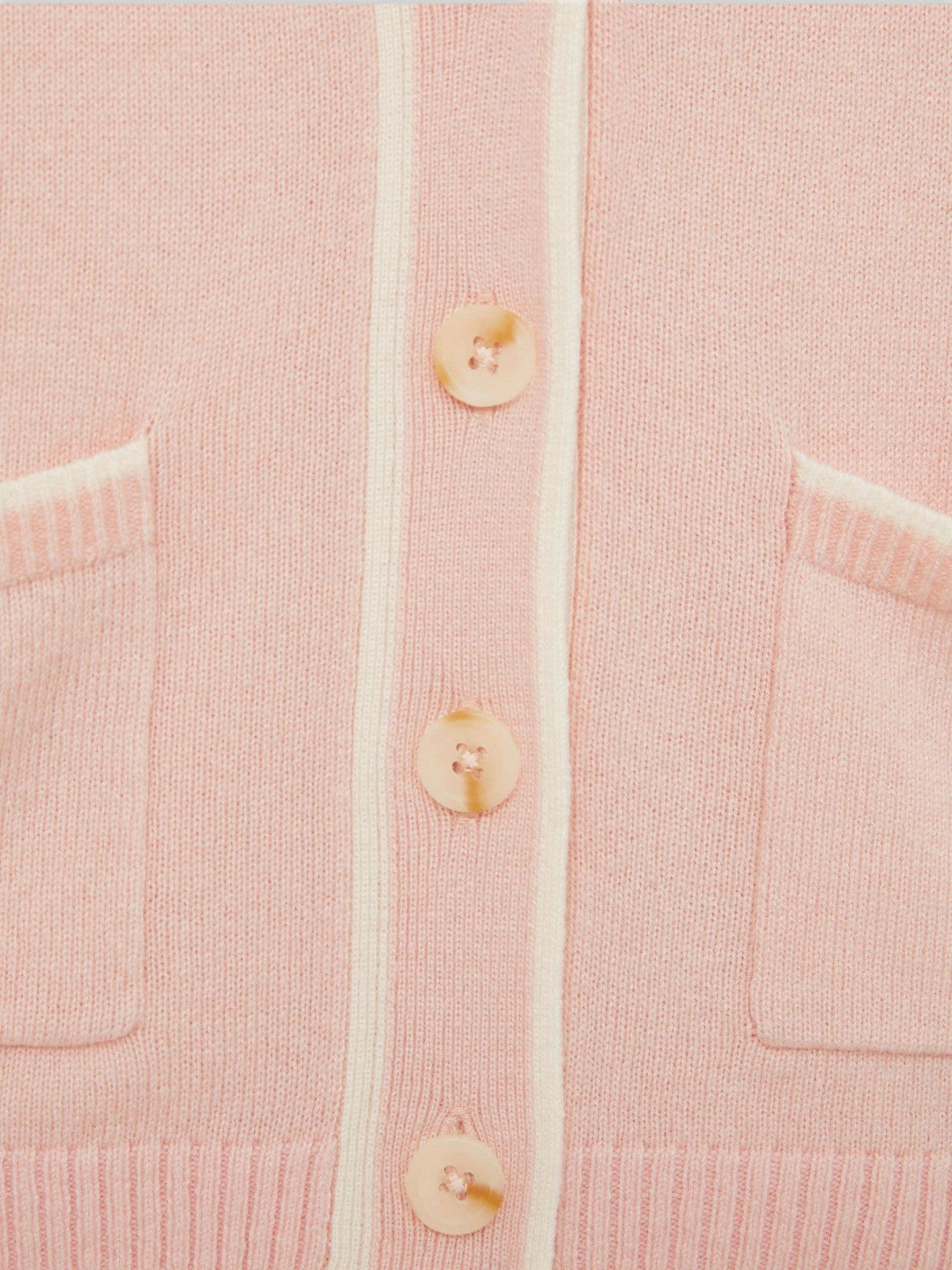 4-9 yrs Wool-Blend Stripe-Detail Cardigan With Cashmere Pink | Children & Baby