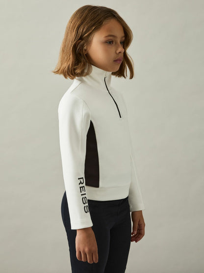 13-14 yrs Funnel-Neck Base-Layer Top White/Black | Children & Baby