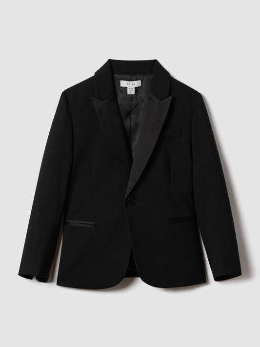 3-9 yrs Tuxedo Satin Single Breasted Blazer Black | Children & Baby