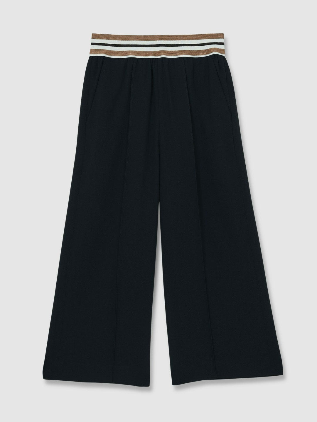 9-13 yrs Stripe-Waistband Wide-Leg Trousers Navy | Children & Baby
