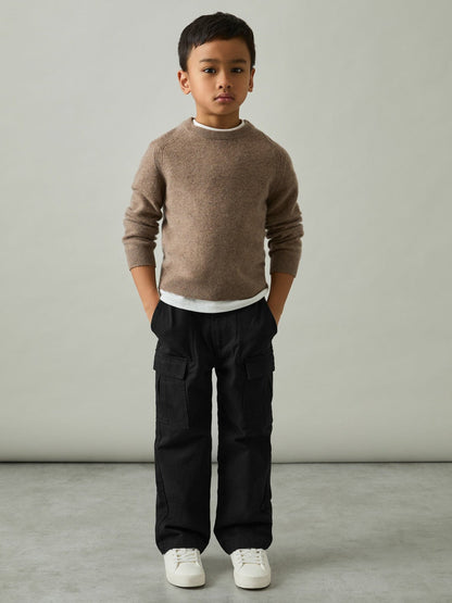 3-9 yrs 100% Cotton Straight Leg Cargo Trousers Black | Children & Baby