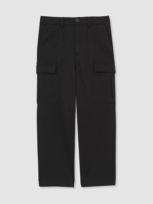 3-9 yrs 100% Cotton Straight Leg Cargo Trousers Black | Children & Baby