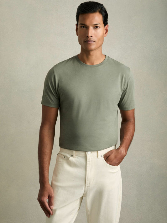 Cotton Crew Neck T-Shirt  | Men