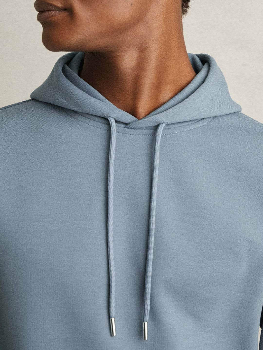 Interlock Jersey Drawstring Hoodie Airforce Blue | Men