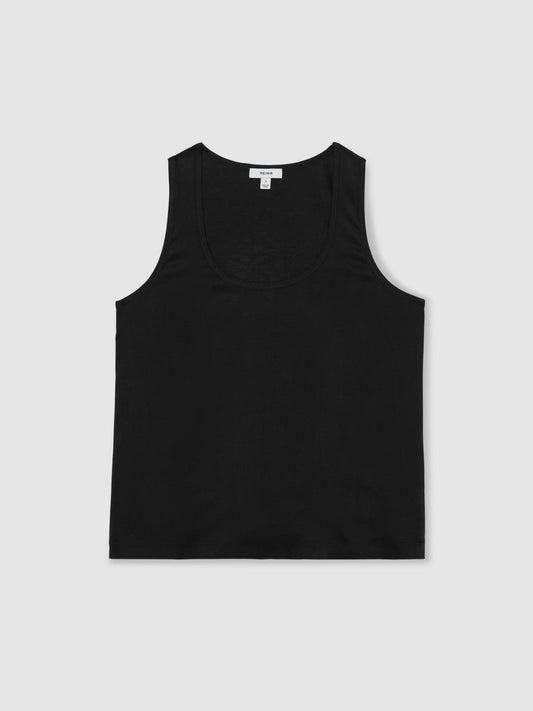 Silk-Front Cami Top Black | Women