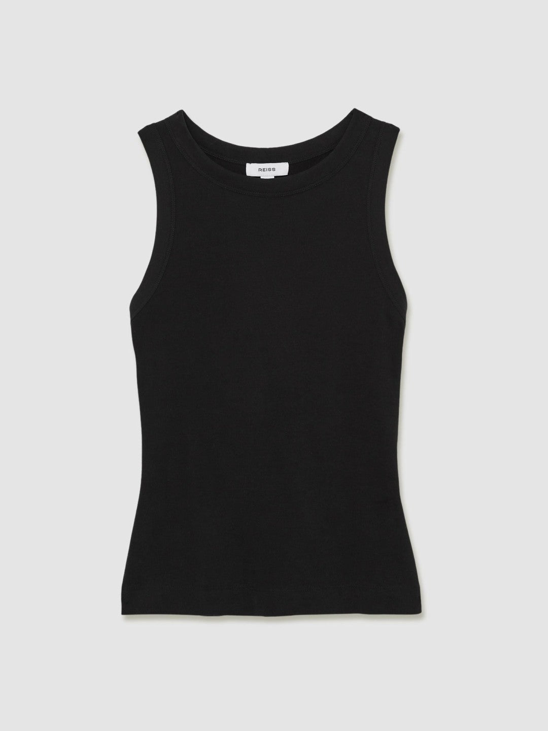 Stretch-Cotton Racerback Vest Black | Women