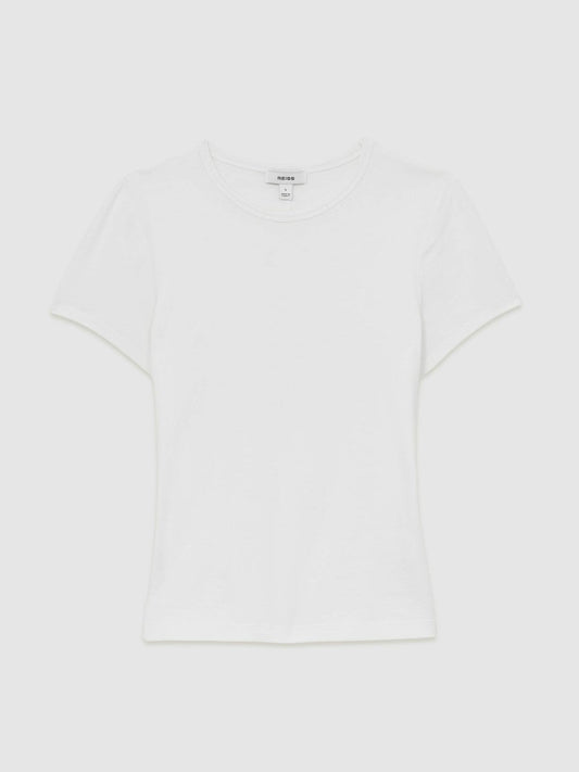 Stretch-Cotton Crew-Neck T-Shirt White | Women