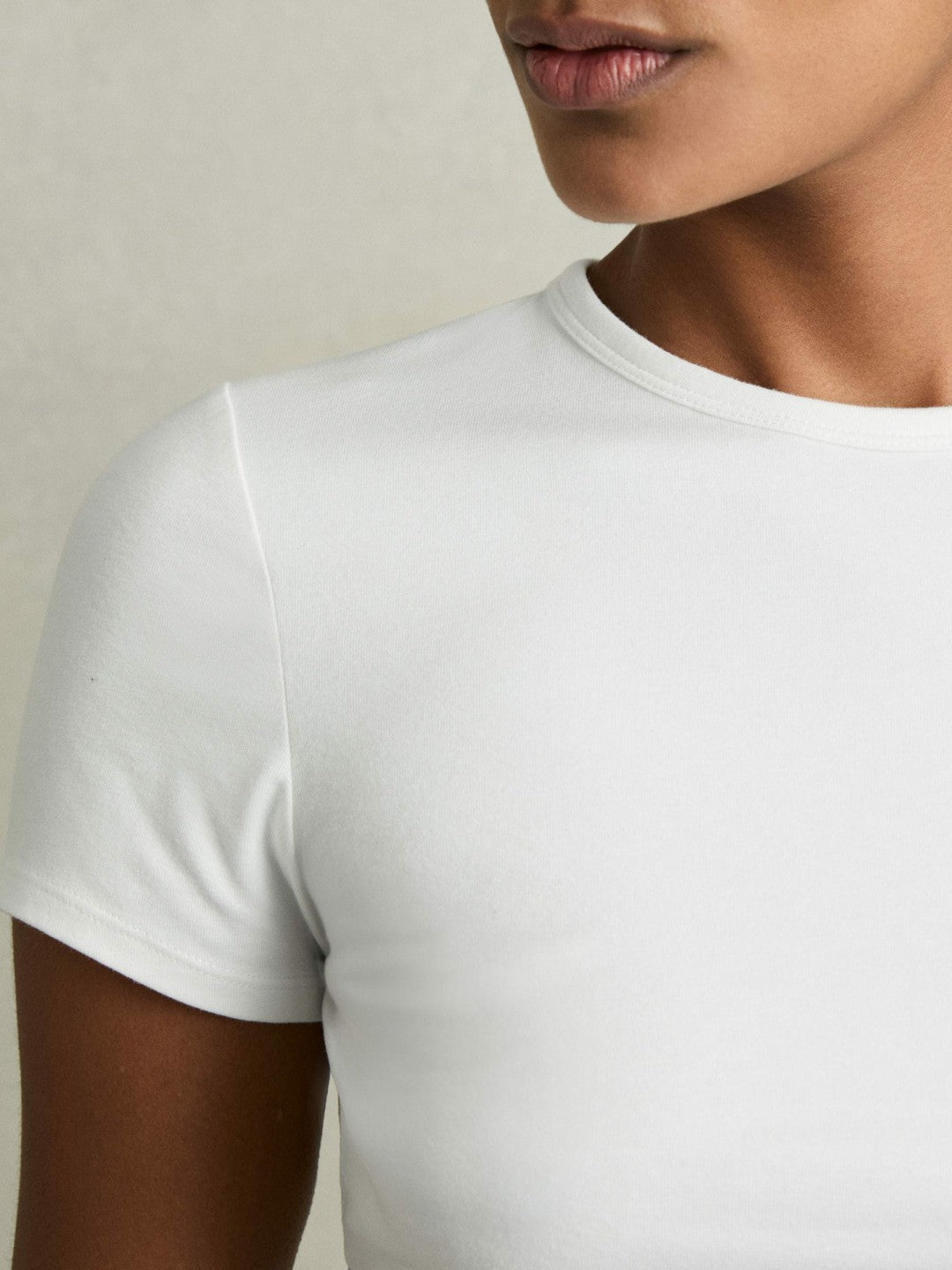 Stretch-Cotton Crew-Neck T-Shirt White | Women