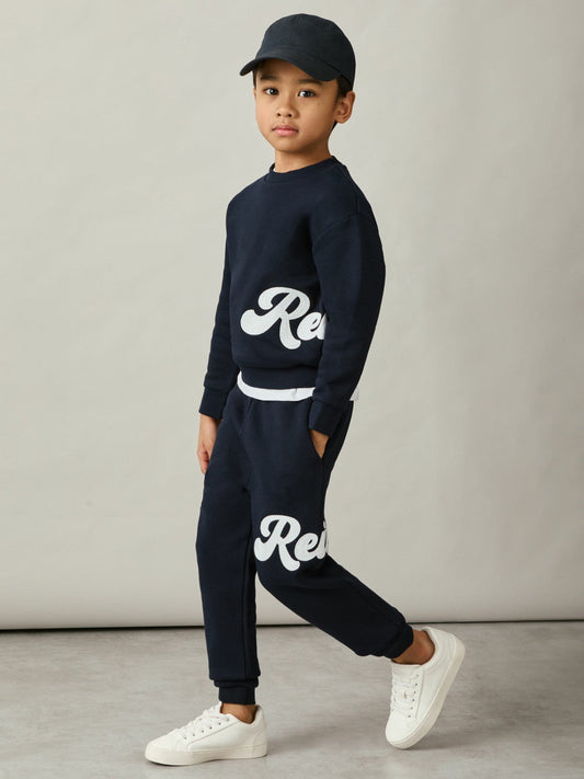 3-9 yrs Cotton-Blend Logo Script Sweatshirt Navy | Children & Baby