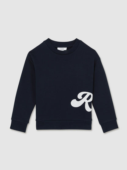 3-9 yrs Cotton-Blend Logo Script Sweatshirt Navy | Children & Baby