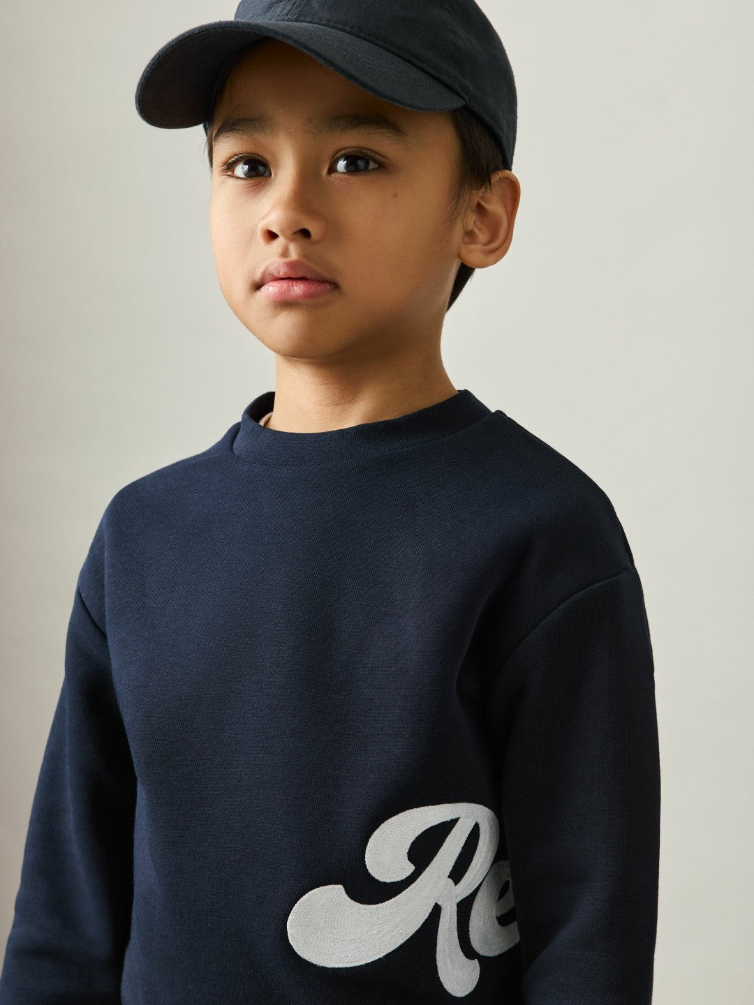 9-13 yrs Cotton-Blend Logo Script Sweatshirt Navy | Children & Baby