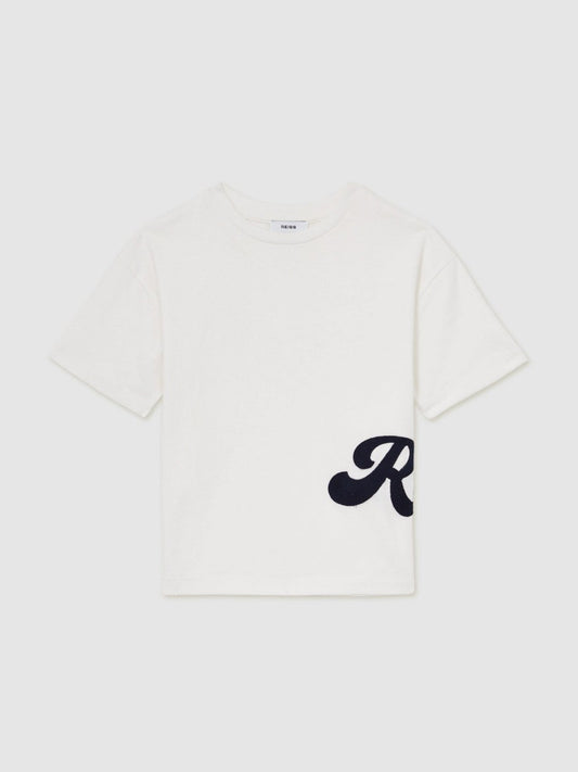 9-12 yrs Cotton Script-Logo Oversized T-Shirt White | Children & Baby