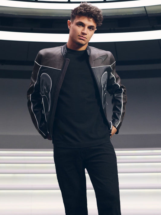 McLaren F1 Team Leather Biker Jacket Black | Men
