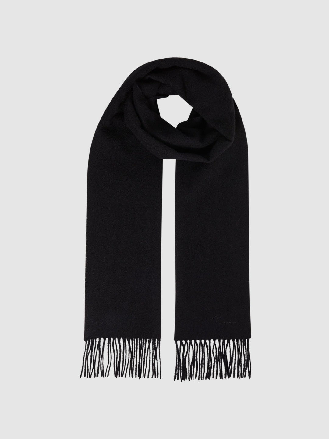 Wool and Cashmere Scarf Black | Men